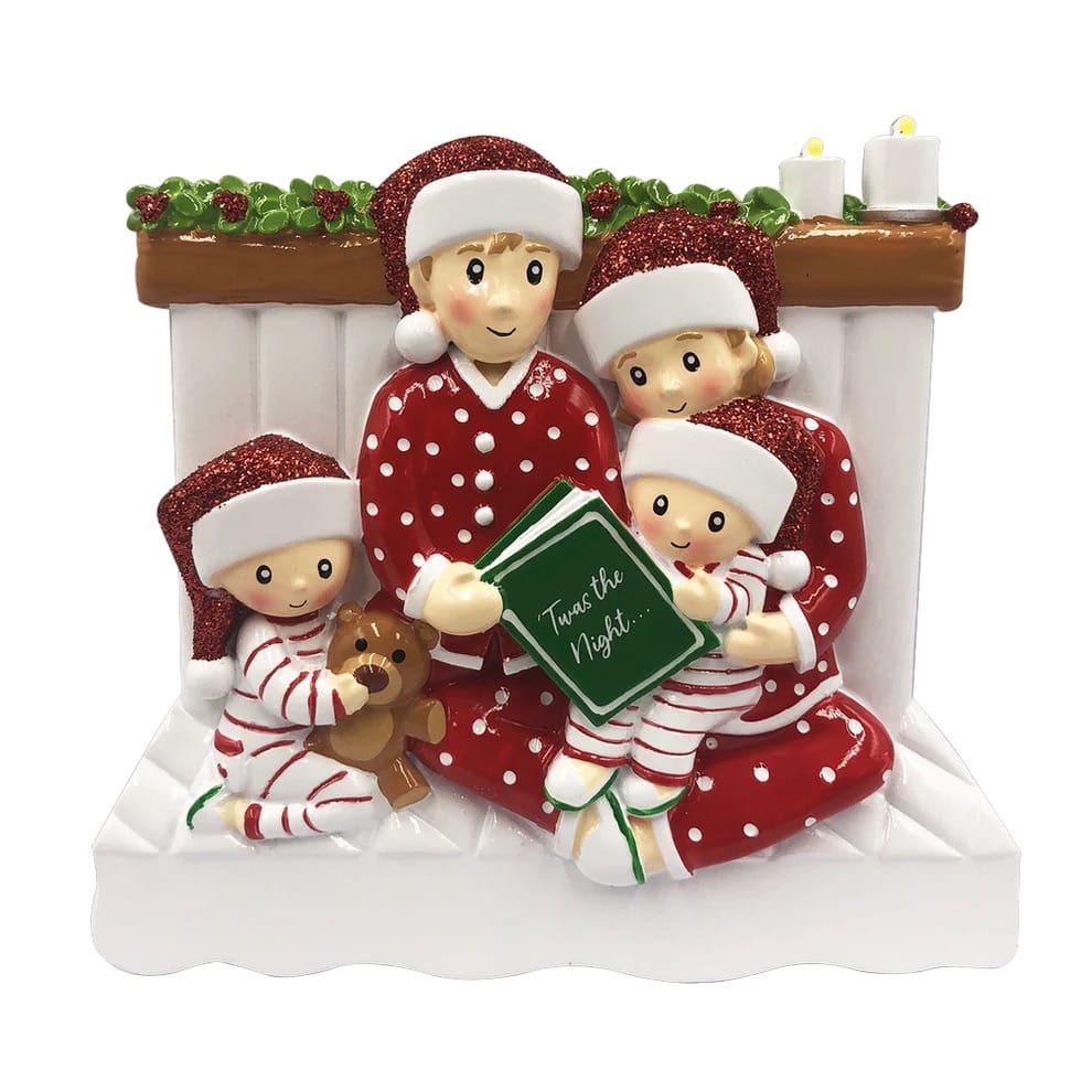 Christmas Reading Family of 4- free personalisation available