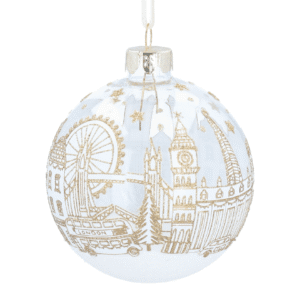 London Gold Bauble Glass Decoration