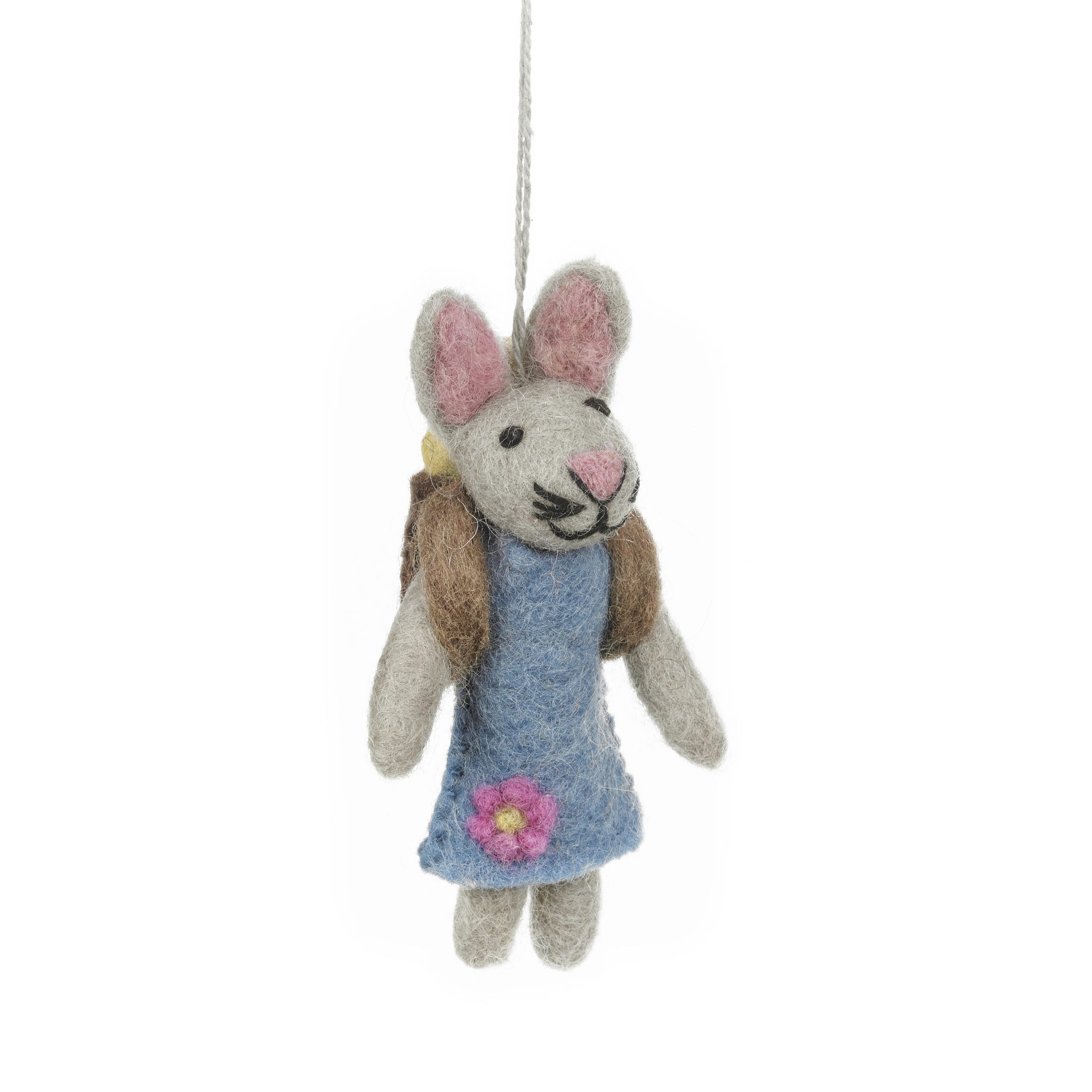 Martha the Bunny Felt Handmade Hanging Decoration