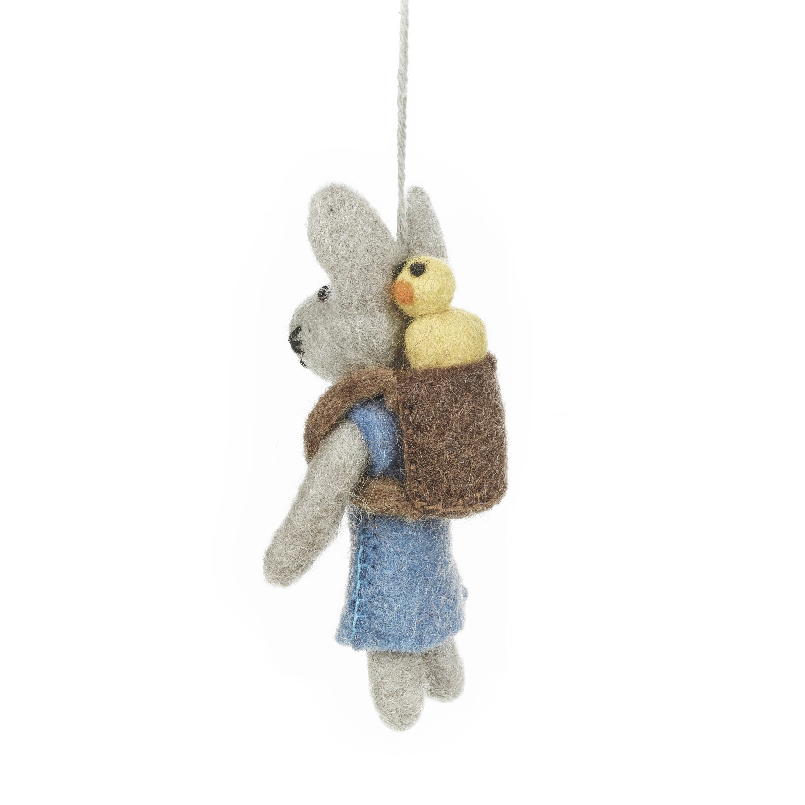 Martha the Bunny Felt Handmade Hanging Decoration - Image 2