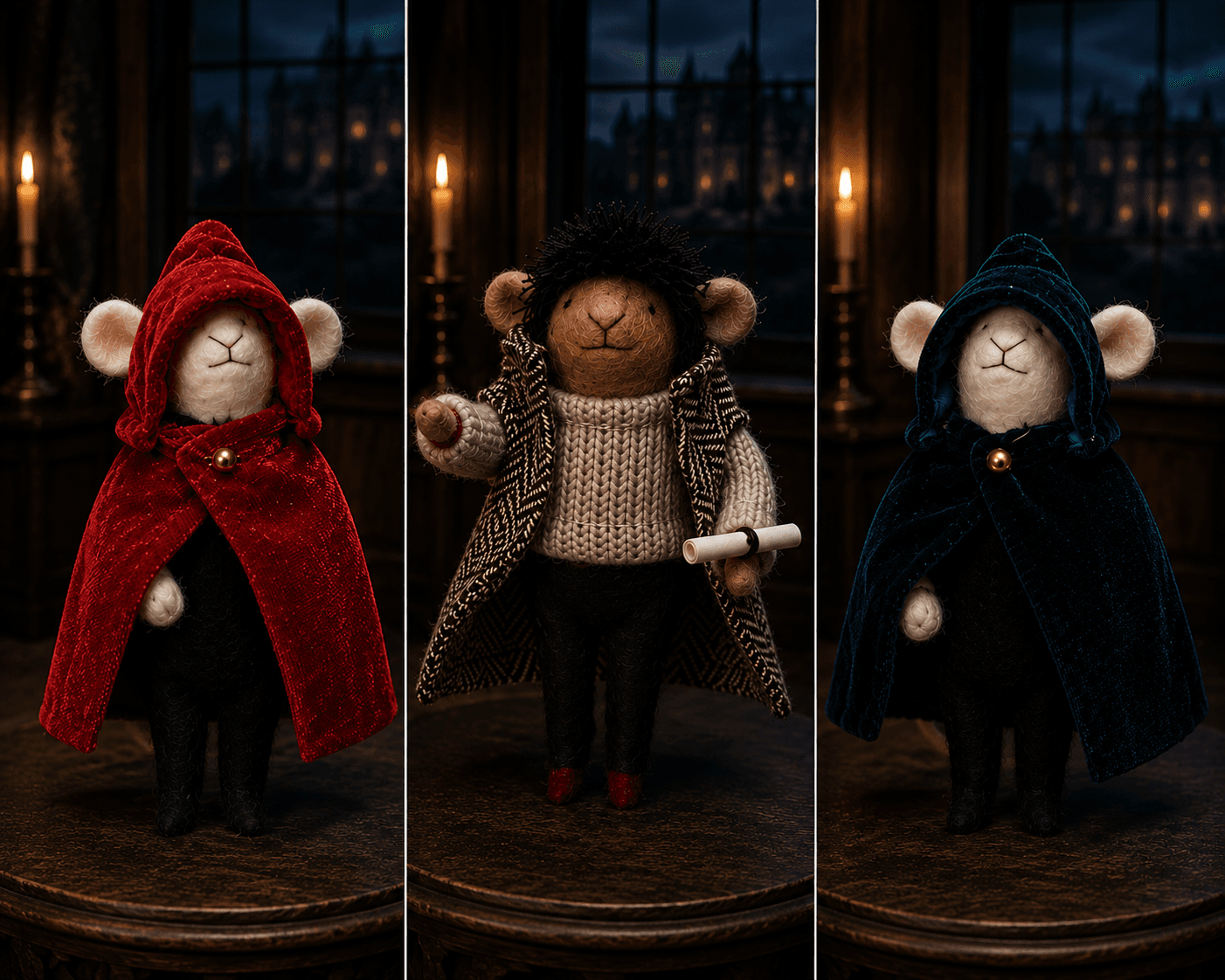 Felt Cloaked Mice Complete Set of 3 - Image 4